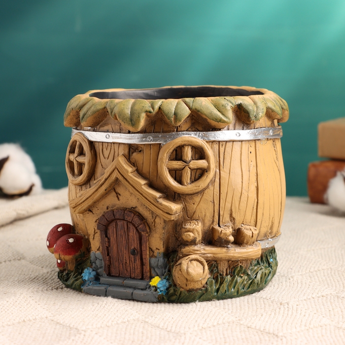 Кашпо  Кашпо "Домик грибочек" 13х13х11см
