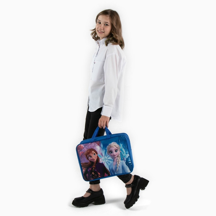 Папка с ручками текстильная А4, 350х270х100 мм, Холодное сердце Папка с ручками текстильная А4, 350х270х100 мм, Холодное сердце