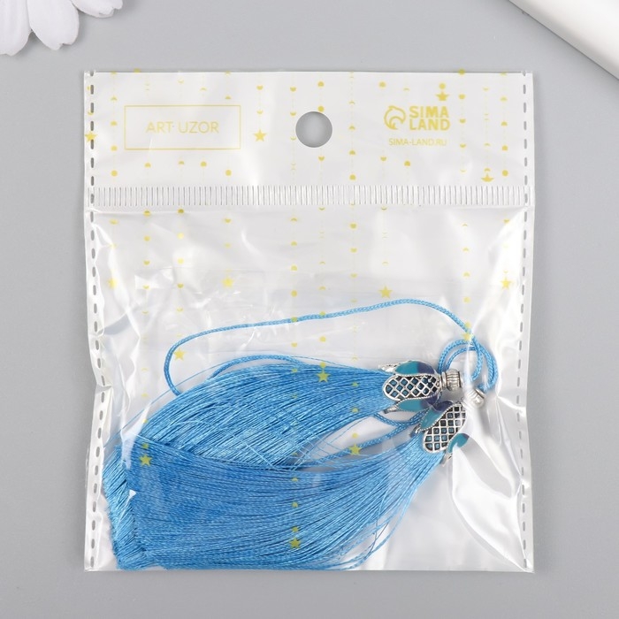 Декор для творчества текстиль Декор для творчества текстиль "Кисть Падишах" голубой набор 2 шт 9х1 см