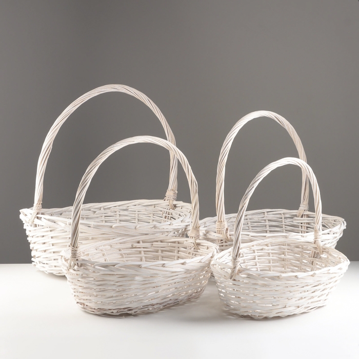 Набор корзин из 4 шт, 55x44xH17/52; 48x39xH15/46; 42x32xH13/40; 35x27xH12/35 см, ива Набор корзин из 4 шт, 55x44xH17/52; 48x39xH15/46; 42x32xH13/40; 35x27xH12/35 см, ива