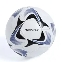 Футбольный мяч ONLYTOP, машинная сшивка, 32 панели, р. 5, PVC, резиновая камера, белый, голубой