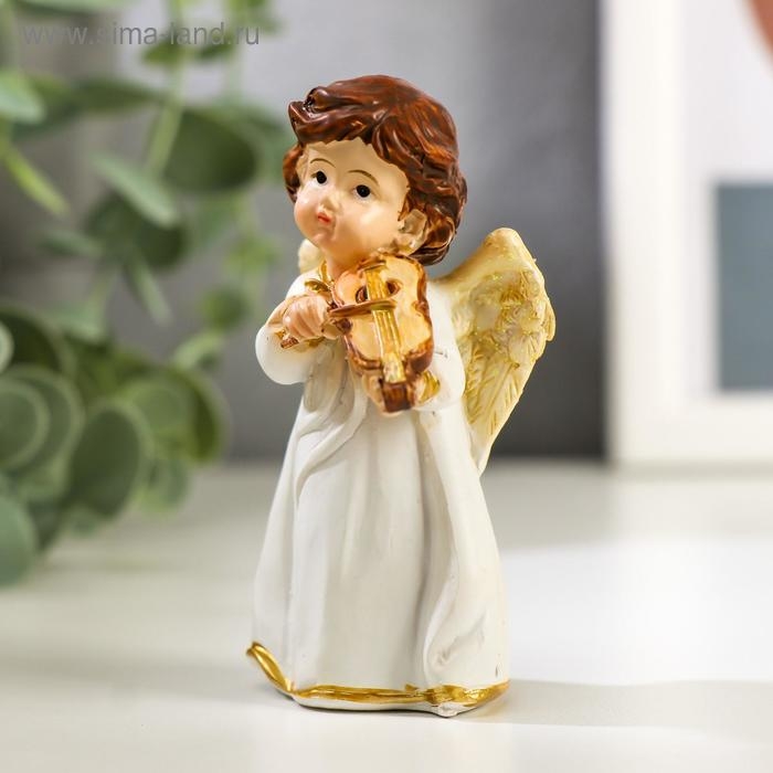 Сувенир полистоун Сувенир полистоун "Ангелочек в платье, с скрипкой/мандолиной" МИКС 8х3,8х3,6 см