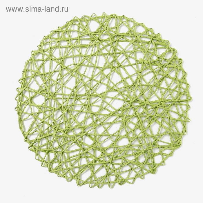 Салфетка сервировочная Доляна  "Трава", цв.зеленый, d 38 см