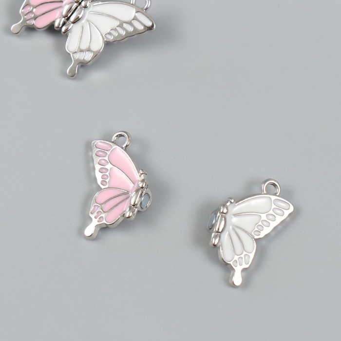 Замок магнитный металл Замок магнитный металл "Бабочка" белый и розовый 2,3х3х0,5 см (набор 2 половинки)