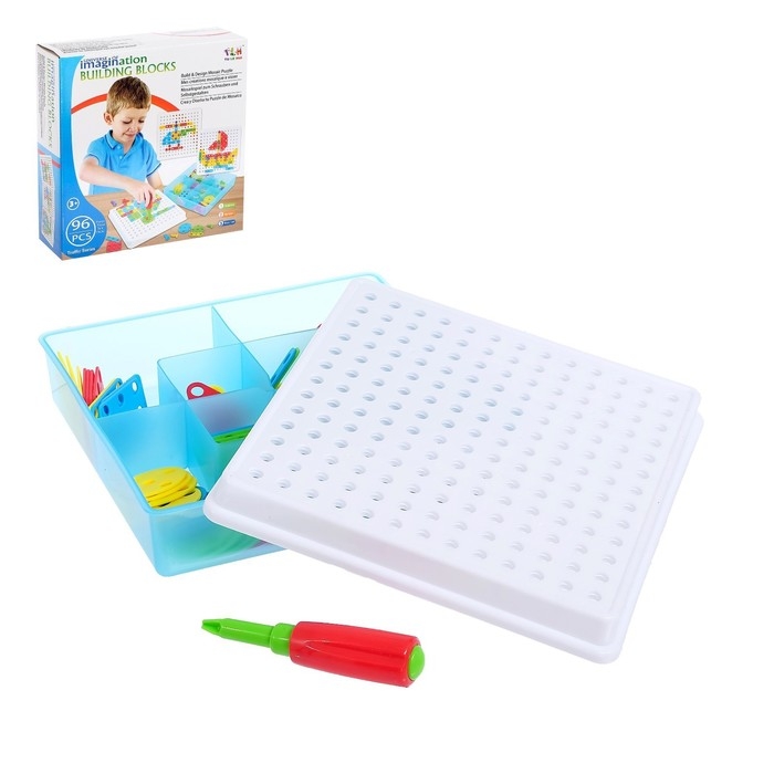 Конструктор «Болтовая мозаика: Транспорт», с отвёрткой и основанием, 96 деталей Конструктор «Болтовая мозаика: Транспорт», с отвёрткой и основанием, 96 деталей