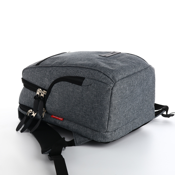 Рюкзак мужской, RISE, 2 отдела на молниях, 2 боковых кармана, цвет серый Рюкзак мужской, RISE, 2 отдела на молниях, 2 боковых кармана, цвет серый