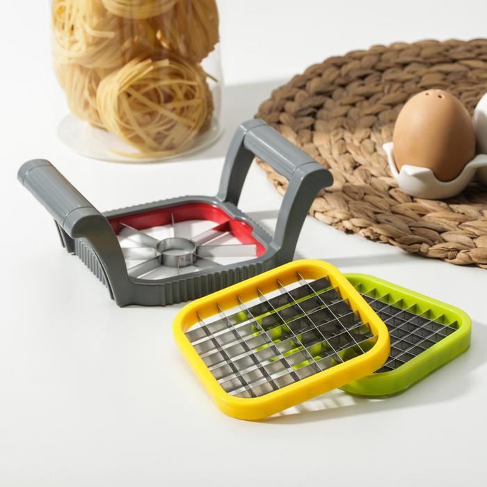 Набор овощерезок Доляна «Краски», 3 в 1, 17×11×6 см, цвет МИКС Набор овощерезок Доляна «Краски», 3 в 1, 17×11×6 см, цвет МИКС