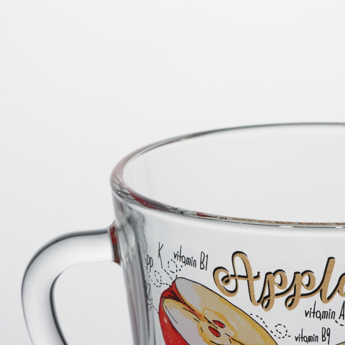 Кружка стеклянная «Полезные фрукты», 200 мл, рисунок МИКС