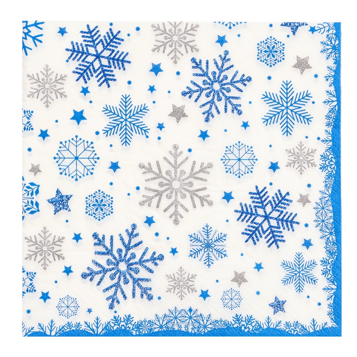 Салфетки бумажные «Снежинки», 33х33 см, набор 20 шт.