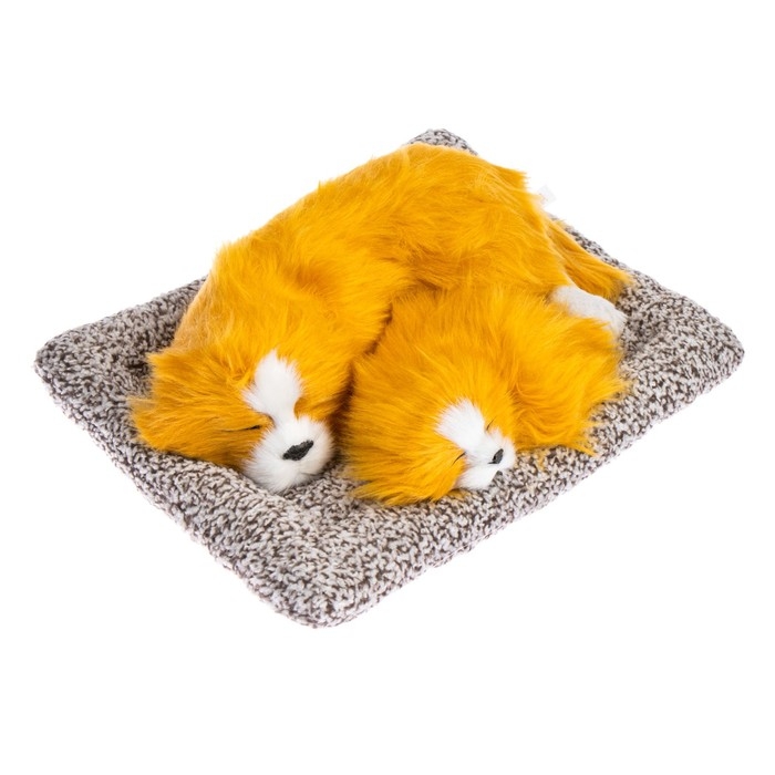 Игрушка на панель авто, собаки на подушке, бело-рыжий окрас Игрушка на панель авто, собаки на подушке, бело-рыжий окрас