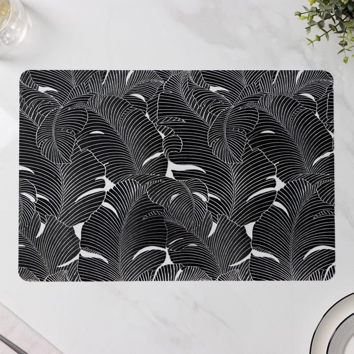 Салфетки сервировочные на стол «Мираж», 4 шт, 30×45 см, цвет чёрный Салфетки сервировочные на стол «Мираж», 4 шт, 30×45 см, цвет чёрный