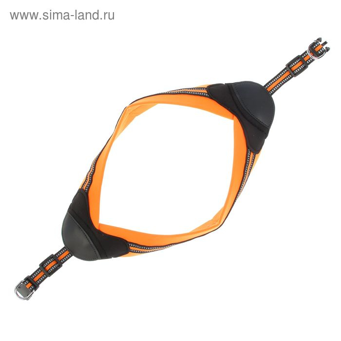 Шлейка супермягкая со светоотражающей прошивкой, обхват 62-69 см, оранжевая Шлейка супермягкая со светоотражающей прошивкой, обхват 62-69 см, оранжевая