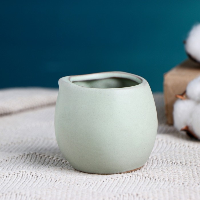 Горшок Горшок "Сова Ухта" 6,5х6,5х6см, бирюзовый