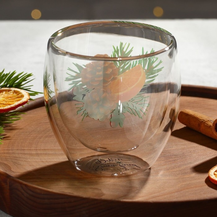 Новый год. Стакан с двойными стенками «Аромат праздника», 250 мл Новый год. Стакан с двойными стенками «Аромат праздника», 250 мл
