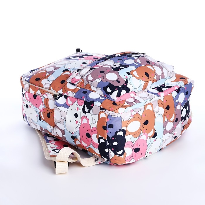 Рюкзак школьный из текстиля на молнии, 3 кармана, пенал, цвет разноцветный Рюкзак школьный из текстиля на молнии, 3 кармана, пенал, цвет разноцветный