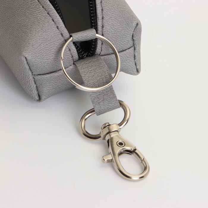 Ключница на молнии, длина 16 см, кольцо, карабин, цвет серый Ключница на молнии, длина 16 см, кольцо, карабин, цвет серый