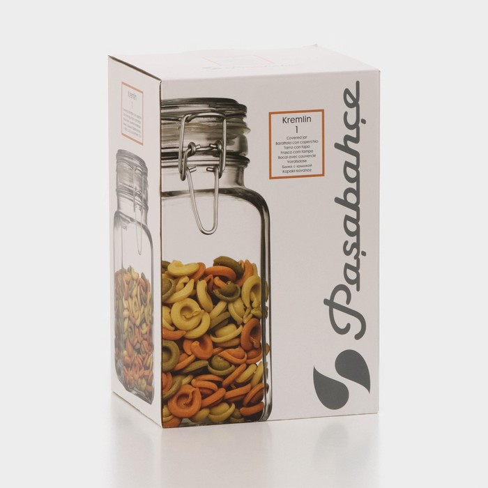 Банка для сыпучих продуктов стеклянная Cremlin 1,3 л, с крышкой Банка для сыпучих продуктов стеклянная Cremlin 1,3 л, с крышкой