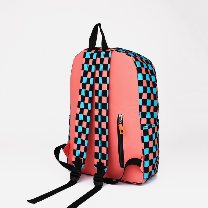 Рюкзак школьный из текстиля, 3 кармана, цвет белый/розовый Рюкзак школьный из текстиля, 3 кармана, цвет белый/розовый