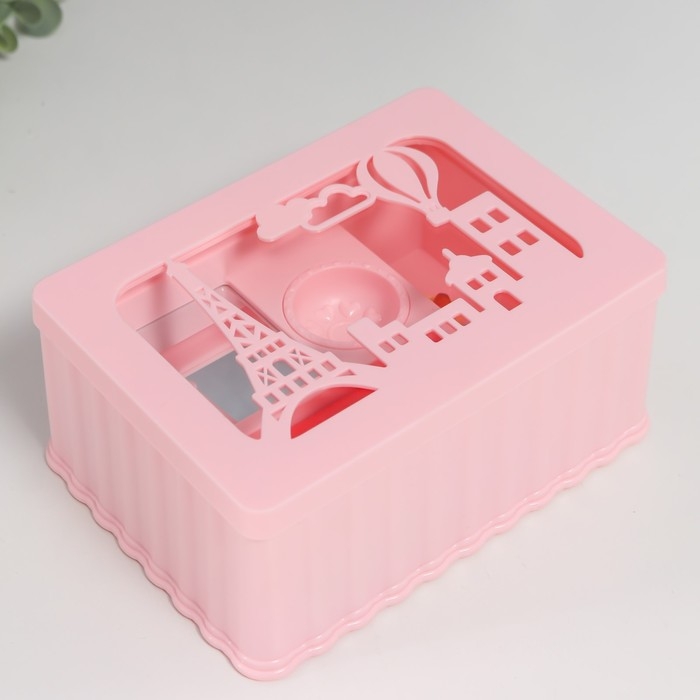 Шкатулка музыкальная механическая Шкатулка музыкальная механическая "Маленький Париж" розовая 12,5х17,5х8 см