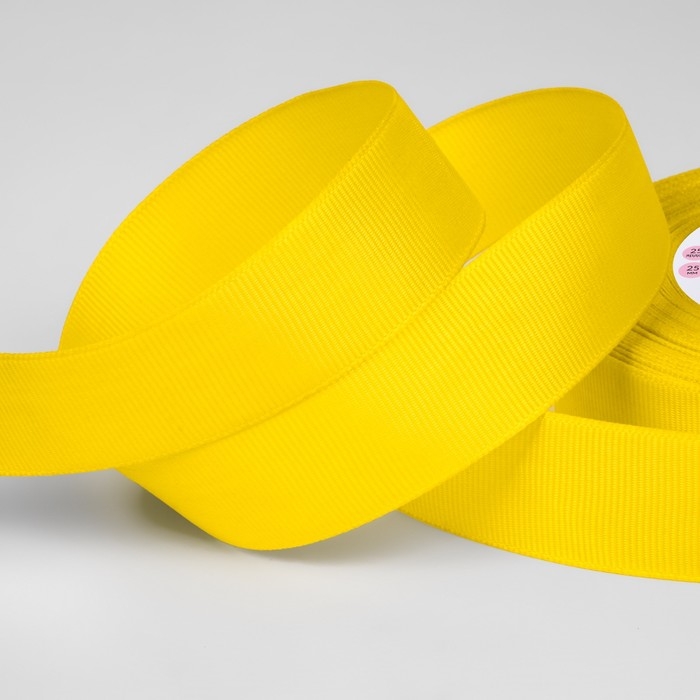 Лента репсовая, 25 мм, 23 &plusmn; 1 м, цвет жёлтый №15