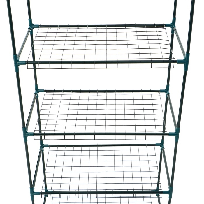 Стеллаж для рассады, 4 полки, 160 × 40 × 65 см, металлический каркас d = 12 мм, без чехла, Greengo