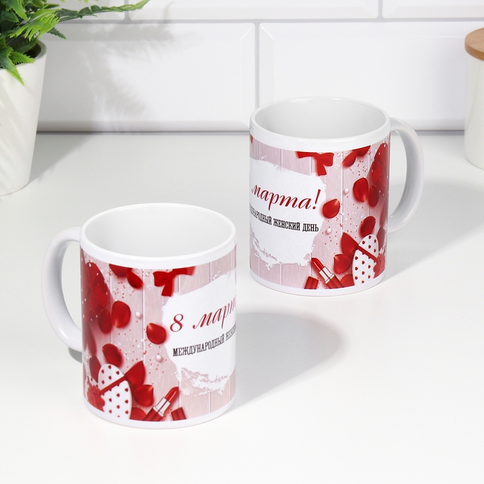 Кружка сублимация &laquo;С 8 Марта! Лепестки&raquo;, с нанесением
