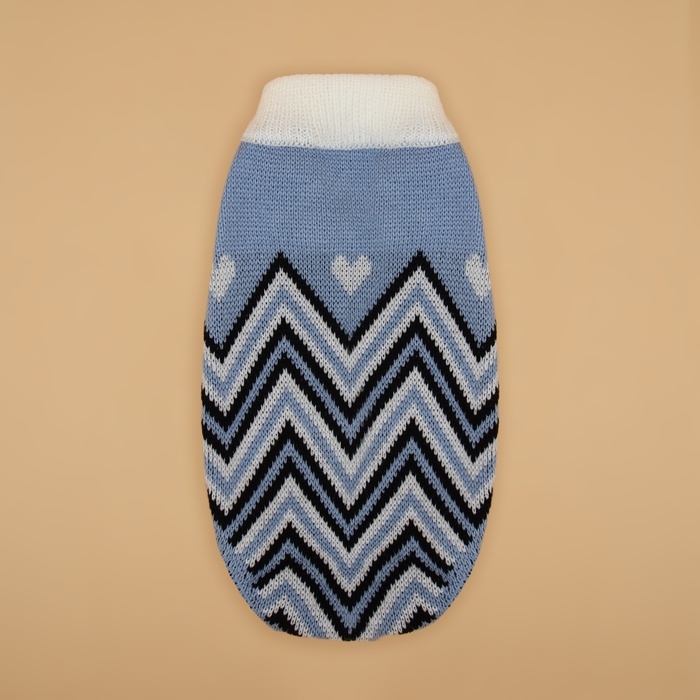 Свитер  Свитер "Волна",  2XL (ДС 34, ОШ 34, ОГ 32-51 см), голубой