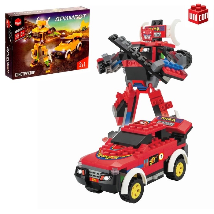 Конструктор-трансформер «Джип», 145 деталей, цвет красный Конструктор-трансформер «Джип», 145 деталей, цвет красный