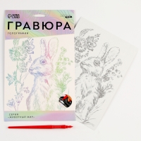 Гравюра. Набор гравюр «Звери», А5, 4 шт