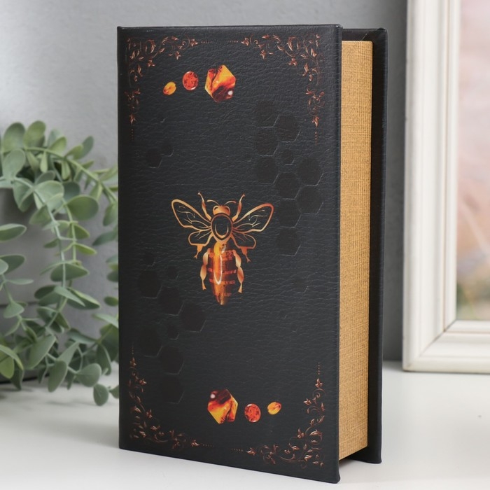 Сейф-книга дерево кожзам  Сейф-книга дерево кожзам "Пчела" 21х13х5 см