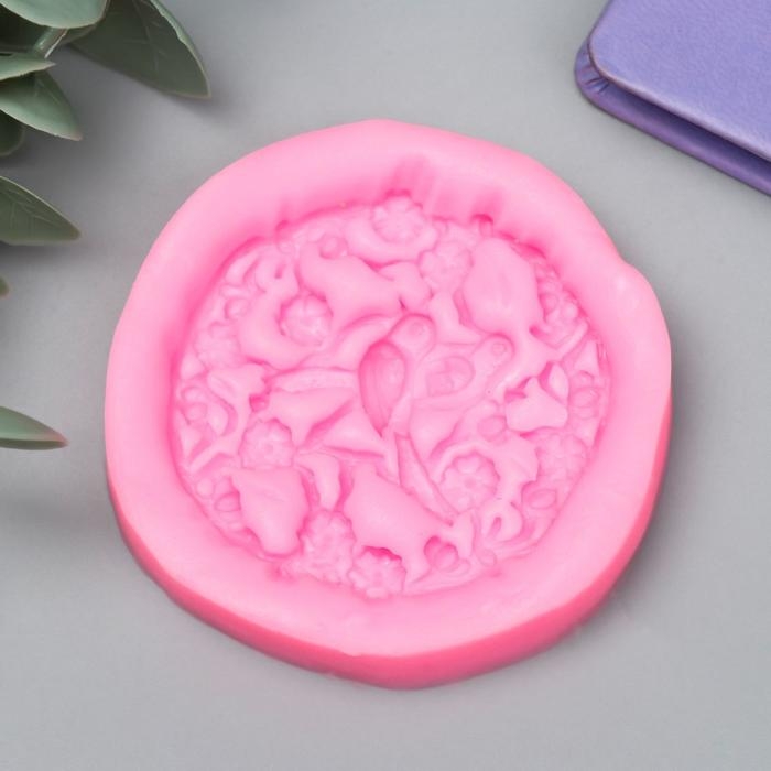 Молд силикон Молд силикон "Птички в цветочных ветвях" 6,5 см