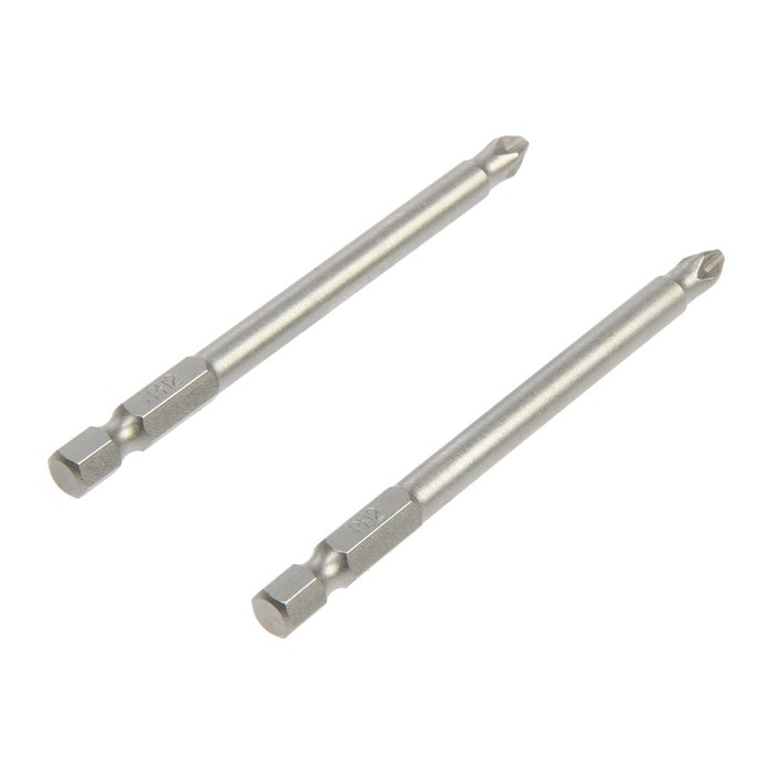 Биты ТУНДРА, намагниченные, сталь CrV, PH2 х 90 мм, 2 шт. Биты ТУНДРА, намагниченные, сталь CrV, PH2 х 90 мм, 2 шт.