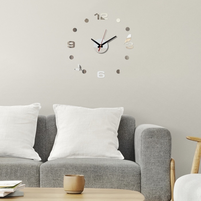 Часы настенные интерьерные, 3d  Часы настенные интерьерные, 3d "Птичка", бесшумные, наклейка, большие, d-40 см