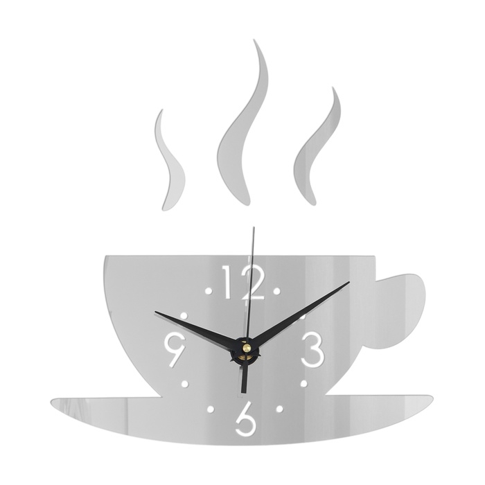 Часы настенные интерьерные для кухни, 3d  Часы настенные интерьерные для кухни, 3d "Аромат кофе", наклейка, большие, 28 х 28 см