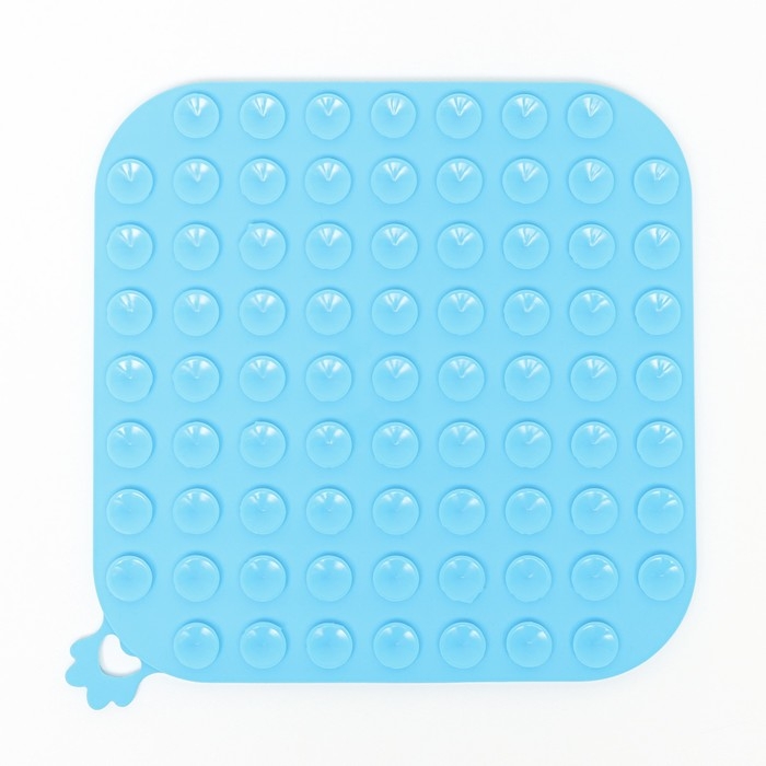 Коврик для лизания на присосках 18,5 х 18,5 см, силикон, голубой Коврик для лизания на присосках 18,5 х 18,5 см, силикон, голубой