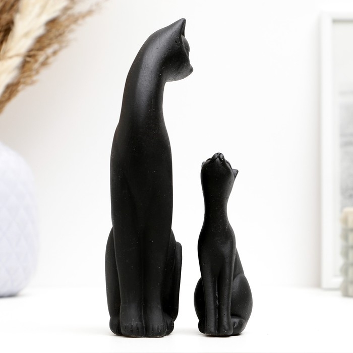 Фигура Фигура "Котики" черные, набор 2шт, 16/10см