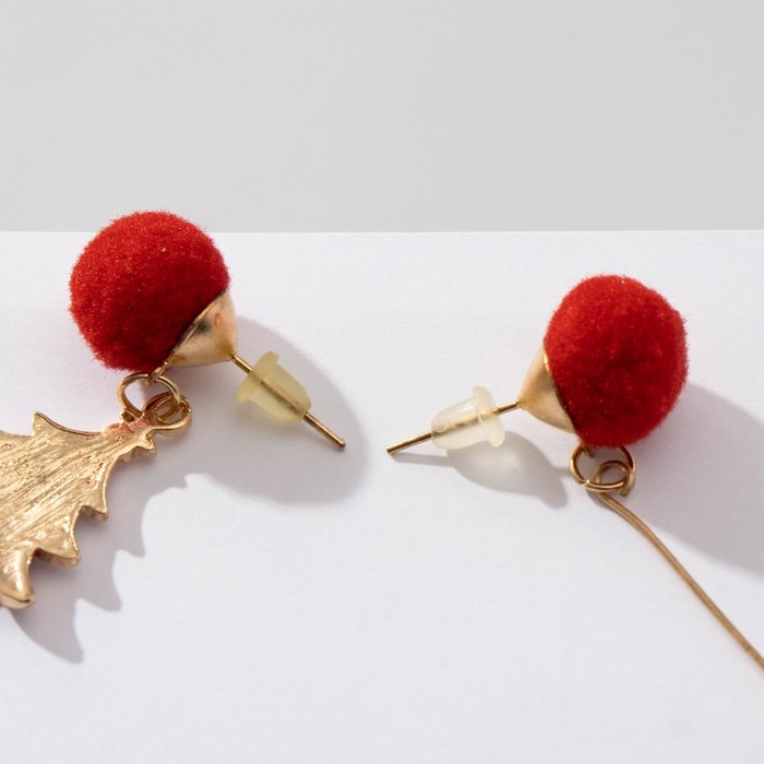 Новый год! Серьги «Новогодние пушистые» елка и снежинка, цветные Новый год! Серьги «Новогодние пушистые» елка и снежинка, цветные