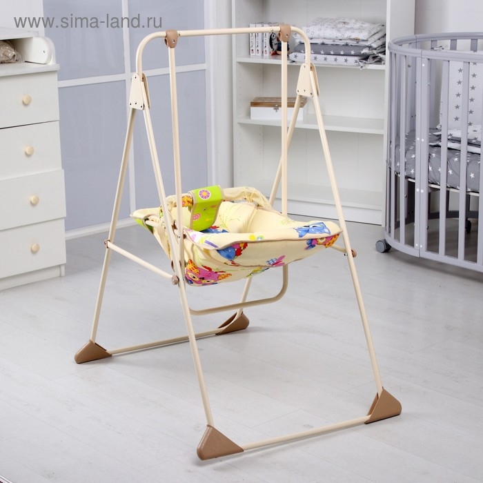 Качели детские напольные «Ветерок-Люкс», бежевый рисунок МИКС