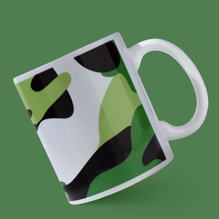 Кружка керамическая «23 февраля» медведь, 320 мл, цвет белый