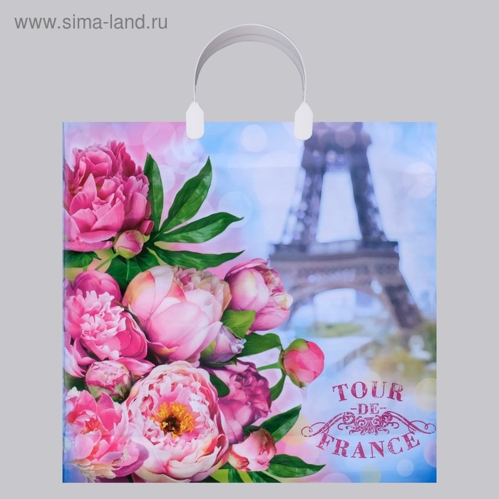 Пакет  Пакет "Тур-де-франс", полиэтиленовый с пластиковой ручкой, 90 мкм 38 х 35 см