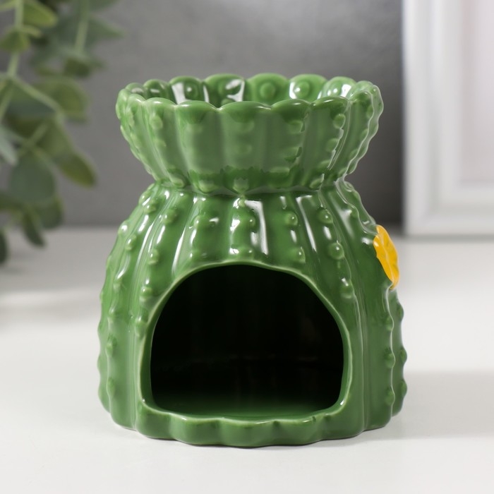 Аромалампа керамика Аромалампа керамика "Кактус с цветочками" 8х8х8,5 см