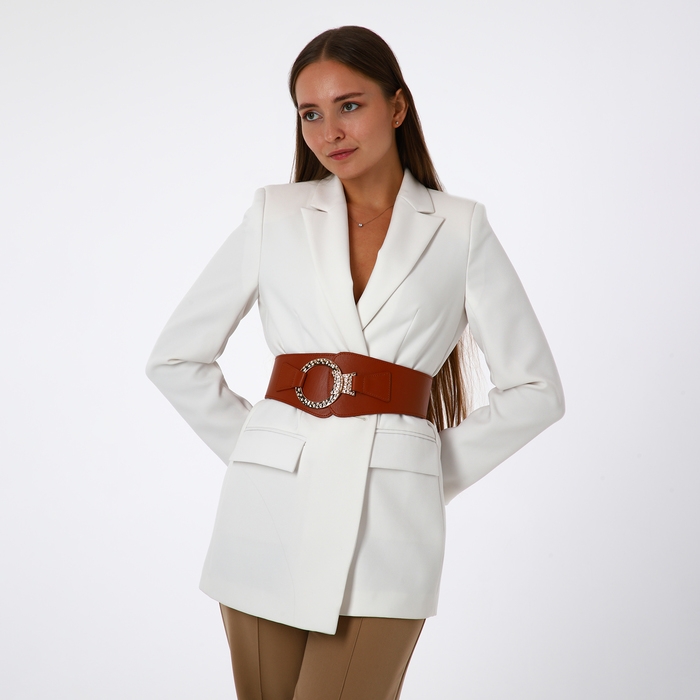 Ремень женский, ширина 10 см, пряжка золото, цвет рыжий Ремень женский, ширина 10 см, пряжка золото, цвет рыжий