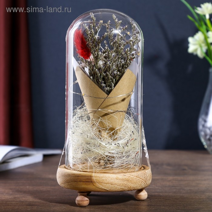 Ночник колба Ночник колба "Астра белая" LED 3ААА 10х10х21 см RISALUX