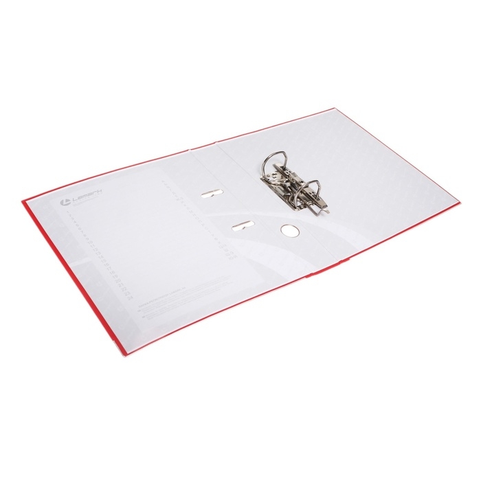 Папка-регистратор А4, 50 мм, Calligrata, ПВХ, тиснение Папка-регистратор А4, 50 мм, Calligrata, ПВХ, тиснение "лен", металлическая окантовка, карман на корешок, собранная, красная, микс