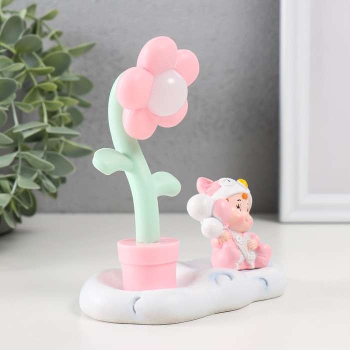 Сувенир пластик свет  Сувенир пластик свет "Малышка в забавной шапке" МИКС 12х6,7х13 см