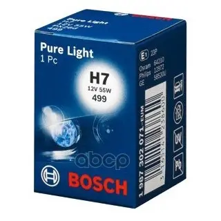лампа pure light standart h7 12v [55w] [картон] [1 шт] Bosch арт. 1 987 302 071
