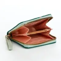 Кошелёк женский на молнии с ремешком, лакированный, зелёный