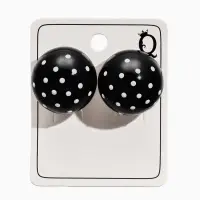 Серьги "Бусина" d=2см, в крапинку, цвет чёрный Серьги "Бусина" d=2см, в крапинку, цвет чёрный