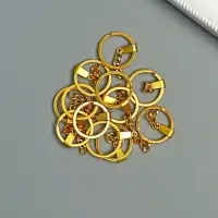 Основа для брелока кольцо металл с плоским креплением золото набор 12 шт 3х6 см Основа для брелока кольцо металл с плоским креплением золото набор 12 шт 3х6 см