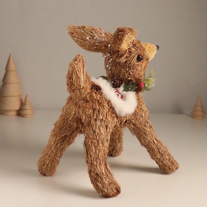 Декор  Декор "Оленёнок в новогодней накидке" 18х15х21 см